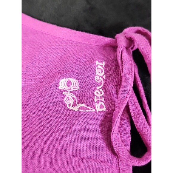 New - Diesel Dampi Dress XL Tie Front Tunic 100% Cotton Purple Boho Flare Wrist - Picture 3 of 16